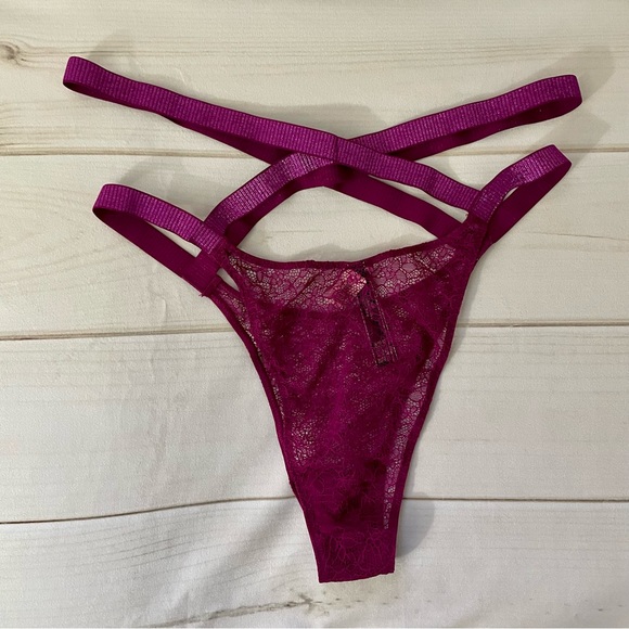 Victoria’s Secret Very Sexy Shine Strappy Brazilian Panty (Pink Purple, XL) - Picture 5 of 12